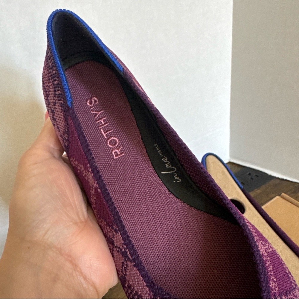 Rothy’s Women’s The Point II Flat Size 7.5 Purple Plaid MSRP $149 NEW Rare - Picture 5 of 7
